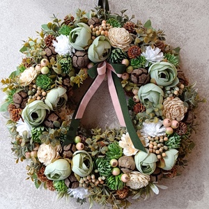 Tavaszi ajtódísz - otthon & életmód - virágdekoráció - virágdíszek - dekor koszorúk, kopogtatók - Meska.hu