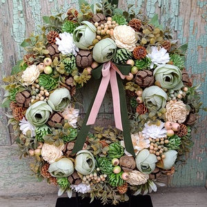 Tavaszi ajtódísz, Otthon & Életmód, Virágdekoráció, Virágdíszek, Dekor koszorúk, kopogtatók, Virágkötés, MESKA