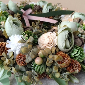 Tavaszi ajtódísz - otthon & életmód - virágdekoráció - virágdíszek - dekor koszorúk, kopogtatók - Meska.hu