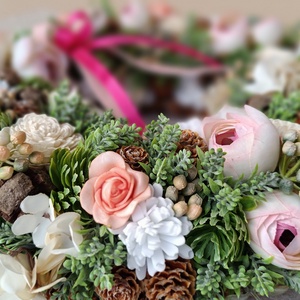 Tavaszi ajtódísz - otthon & életmód - virágdekoráció - virágdíszek - dekor koszorúk, kopogtatók - Meska.hu