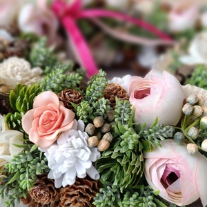 Tavaszi ajtódísz - otthon & életmód - virágdekoráció - virágdíszek - dekor koszorúk, kopogtatók - Meska.hu