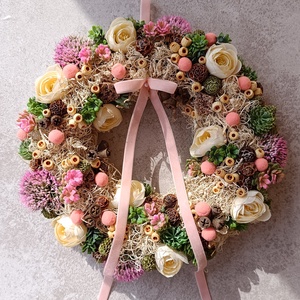 Tavaszi ajtódísz - otthon & életmód - virágdekoráció - virágdíszek - dekor koszorúk, kopogtatók - Meska.hu