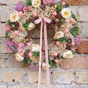 Tavaszi ajtódísz, Otthon & Életmód, Virágdekoráció, Virágdíszek, Dekor koszorúk, kopogtatók, , MESKA