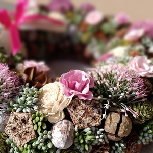 Tavaszi ajtódísz - otthon & életmód - virágdekoráció - virágdíszek - dekor koszorúk, kopogtatók - Meska.hu