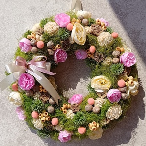 Tavaszi ajtódísz - otthon & életmód - virágdekoráció - virágdíszek - dekor koszorúk, kopogtatók - Meska.hu