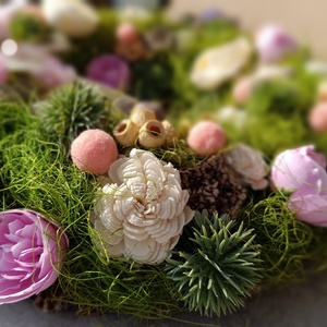 Tavaszi ajtódísz - otthon & életmód - virágdekoráció - virágdíszek - dekor koszorúk, kopogtatók - Meska.hu