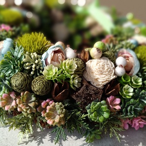 Tavaszi ajtódísz - otthon & életmód - virágdekoráció - virágdíszek - dekor koszorúk, kopogtatók - Meska.hu