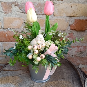 Tavaszi asztaldísz, Otthon & Életmód, Dekoráció, Asztal és polc dekoráció, Asztaldísz, Virágkötés, MESKA