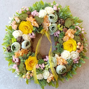 Tavaszi ajtódísz, Otthon & Életmód, Dekoráció, Ajtó- és ablak dekoráció, Ajtódísz & Kopogtató, Virágkötés, MESKA