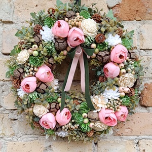 Tavaszi ajtódísz, Otthon & Életmód, Dekoráció, Ajtó- és ablak dekoráció, Ajtódísz & Kopogtató, Virágkötés, MESKA