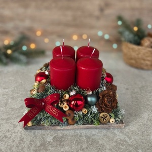 Adventi asztaldísz, Karácsony, Adventi díszek, Adventi asztaldísz, Virágkötés, MESKA