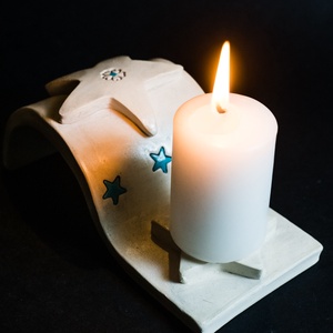 Kerámia gyertyatartó csillag - karácsony - karácsonyi lakásdekoráció - ünnepi asztaldekoráció - Meska.hu