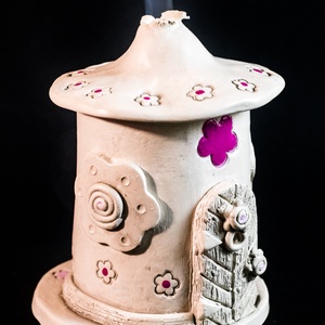 Kerámia  füstölő magenta - otthon & életmód - dekoráció - spiritualitás - füstölő és füstölőtartó - Meska.hu