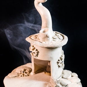 Kerámia füstölő  - karácsony - karácsonyi lakásdekoráció - karácsonyi falu, házikó - Meska.hu