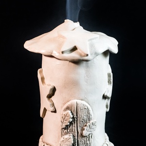 Kerámia füstölő fehér - karácsony - karácsonyi lakásdekoráció - ünnepi asztaldekoráció - Meska.hu