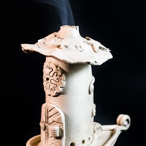 Kerámia füstölő fehér, Otthon & Életmód, Dekoráció, Spiritualitás, Füstölő és füstölőtartó, Agyagozás, Kerámia, MESKA