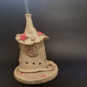 Kerámia füstölő piros csillag, Otthon & Életmód, Dekoráció, Spiritualitás, Füstölő és füstölőtartó, Agyagozás, Kerámia, MESKA