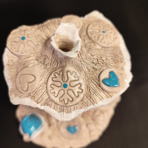 Kerámia füstölő türkizkék télapó - otthon & életmód - dekoráció - spiritualitás - füstölő és füstölőtartó - Meska.hu