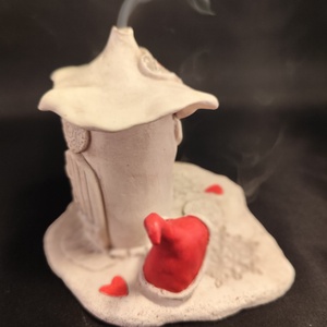 Kerámia füstölő piros télapó - otthon & életmód - dekoráció - spiritualitás - füstölő és füstölőtartó - Meska.hu