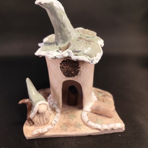 Kerámia füstölő zöld télapó, Otthon & Életmód, Dekoráció, Spiritualitás, Füstölő és füstölőtartó, Agyagozás, Kerámia, MESKA