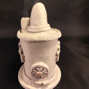 Kerámia füstölő piros virágos - otthon & életmód - dekoráció - spiritualitás - füstölő és füstölőtartó - Meska.hu