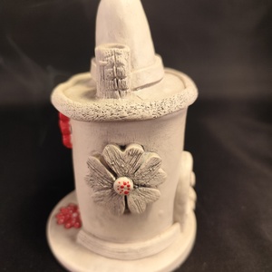 Kerámia füstölő piros virágos - otthon & életmód - dekoráció - spiritualitás - füstölő és füstölőtartó - Meska.hu