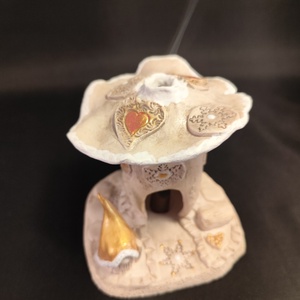 Kerámia füstölő arany télapó - otthon & életmód - dekoráció - spiritualitás - füstölő és füstölőtartó - Meska.hu