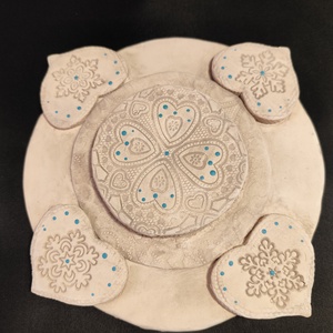 Kerámia adventi gyertyatartó türkiz - Meska.hu