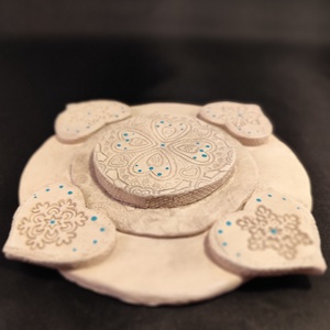 Kerámia adventi gyertyatartó türkiz - karácsony - adventi díszek - adventi gyertyadíszek és koszorúdíszek - Meska.hu