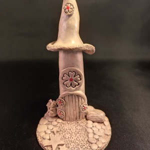 Kerámia  gyertyatartó piros - Meska.hu