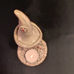 Kerámia  gyertyatartó piros - karácsony - karácsonyi lakásdekoráció - ünnepi asztaldekoráció - Meska.hu