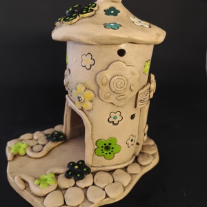 Kerámia füstölő zöld virágos - otthon & életmód - dekoráció - spiritualitás - füstölő és füstölőtartó - Meska.hu