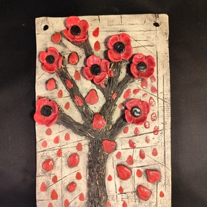 Kerámia virágos kép, Otthon & Életmód, Dekoráció, Dísztárgy, Agyagozás, Kerámia, MESKA