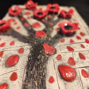 Kerámia virágos kép - otthon & életmód - dekoráció - dísztárgy - Meska.hu