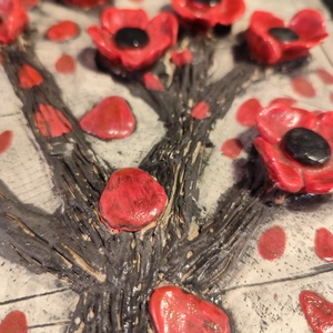 Kerámia virágos kép - otthon & életmód - dekoráció - dísztárgy - Meska.hu