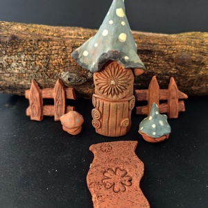 Kerámia tündérkert szürkéskék - otthon & életmód - dekoráció - manók - Meska.hu