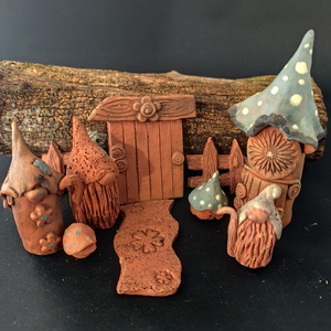 Kerámia tündérkert szürkéskék - otthon & életmód - dekoráció - manók - Meska.hu