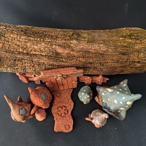 Kerámia tündérkert szürkéskék - otthon & életmód - dekoráció - manók - Meska.hu