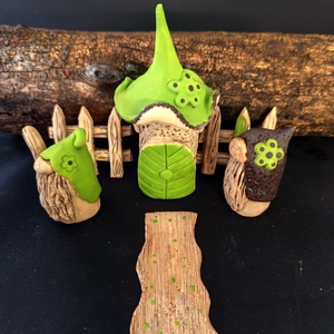 Kerámia tündérkert zöld - otthon & életmód - dekoráció - manók - Meska.hu
