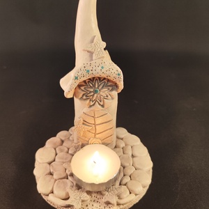 Kerámia gyertyatartó borostyán - otthon & életmód - gyertya, illat, aroma - gyertyatartó - Meska.hu