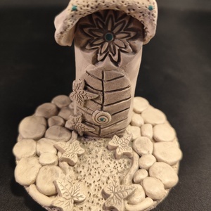 Kerámia gyertyatartó borostyán - otthon & életmód - gyertya, illat, aroma - gyertyatartó - Meska.hu