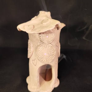 Kerámia füstölő rózsaszín szív - otthon & életmód - dekoráció - spiritualitás - füstölő és füstölőtartó - Meska.hu