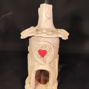 Kerámia füstölő piros szív, Otthon & Életmód, Dekoráció, Spiritualitás, Füstölő és füstölőtartó, Agyagozás, Kerámia, MESKA