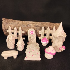 Kerámia tündérkert magenta - Meska.hu