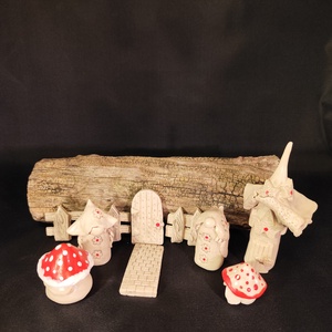 Kerámia tündérkert piros - Meska.hu