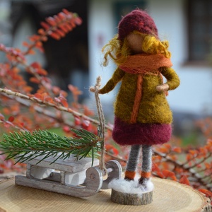 Szánkózás - karácsony - mikulás - mikulás beltéri dekoráció - Meska.hu