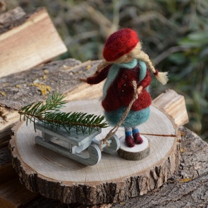 Szánkózás - karácsony - mikulás - mikulás beltéri dekoráció - Meska.hu