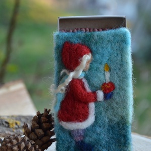 Filcell bevont gyufás skatulya , nagyméretű - ékszer - ékszertartó - ékszerdoboz - Meska.hu