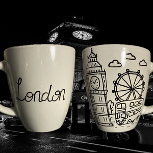 London bögre, Otthon & Életmód, Konyhafelszerelés, tálalás, Tálalás, Bögre & Csésze, Festett tárgyak, MESKA