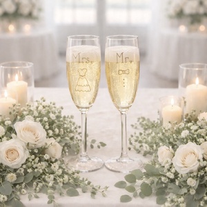 Esküvői pezsgőspohár szett, Esküvő, Emlék & Ajándék, Nászajándék, Esküvői pohár, pohárszett, Festészet, Festett tárgyak, MESKA